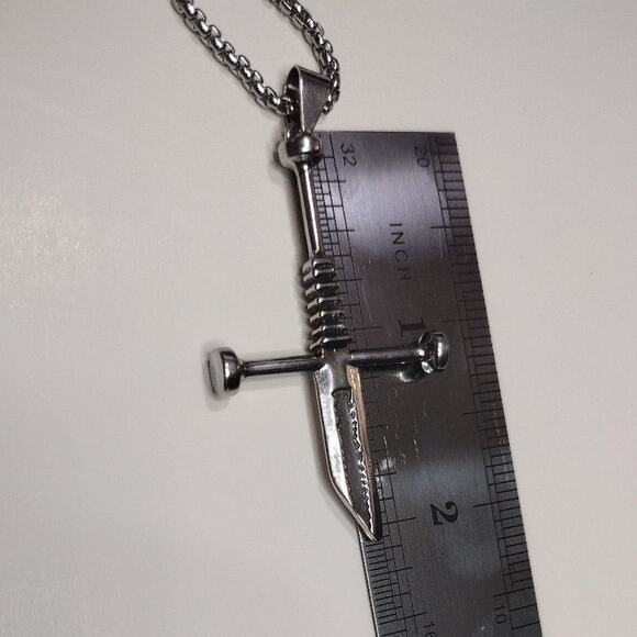 Broken Sword Necklace Viking Knight Crusaders Cross Christmas Birthday Gift NEW! - Picture 6 of 6